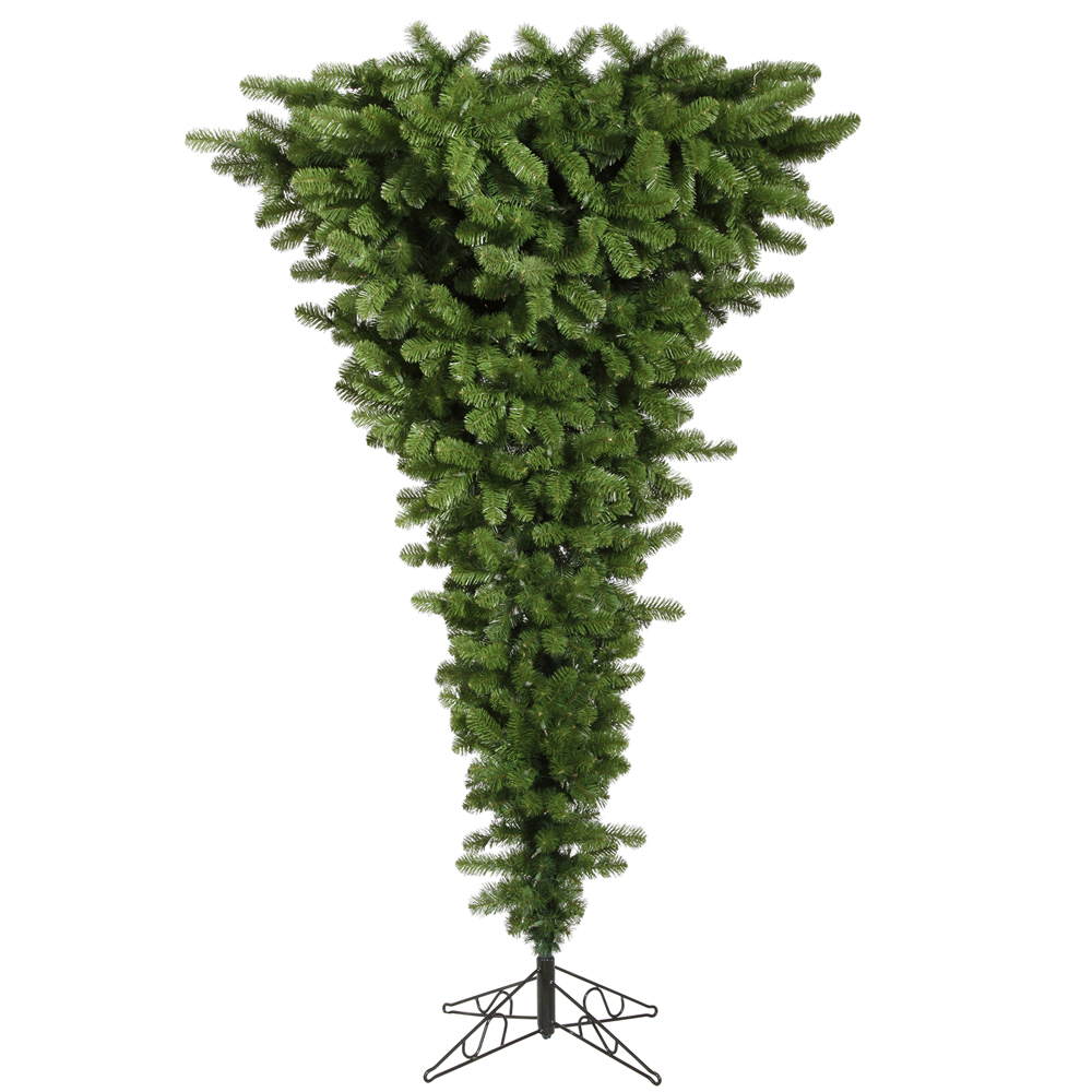 A107475 7.5 ft. x 60 in. Green Upside Down Unique Tree with 1293 Tips -  Vickerman