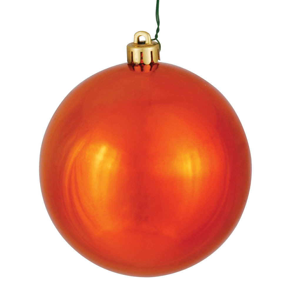 3 in. Burnish Orange Shiny Ornament Ball - 32 per Box