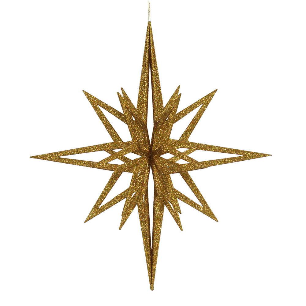 M148408 24 in. Gold 3D Glitter Star