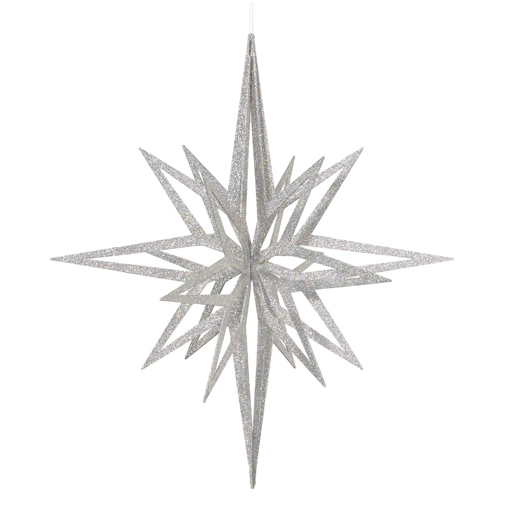 M148507 32 in. Silver 3D Glitter Star