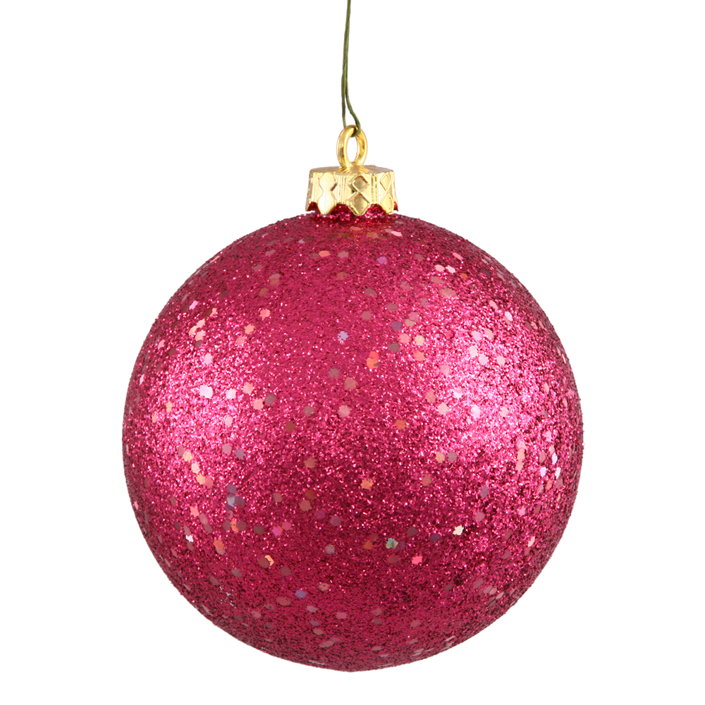 Wine Sequin Drilled Cap Christmas Ornament Ball - Wine - 12in.