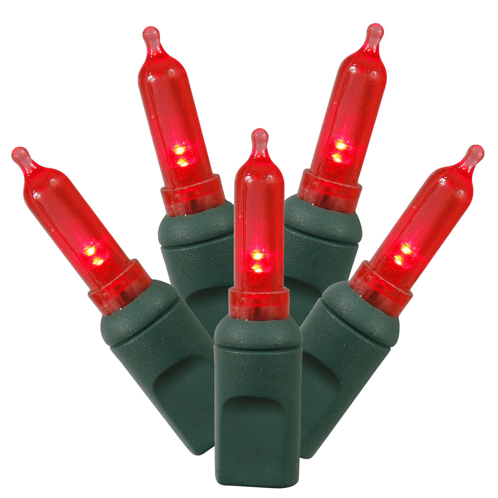 100Lt LED Bulb Red & Green Wire Italian End Connecting 34 ft. LED Bulb