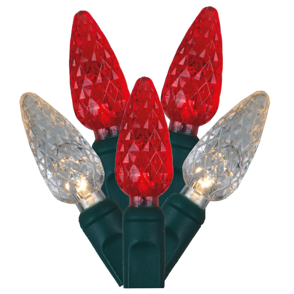 50Lt LED Bulb Red & Warm White GW C6 End Connecting Light Set - 6 in. x 25 ft. LED Bulb