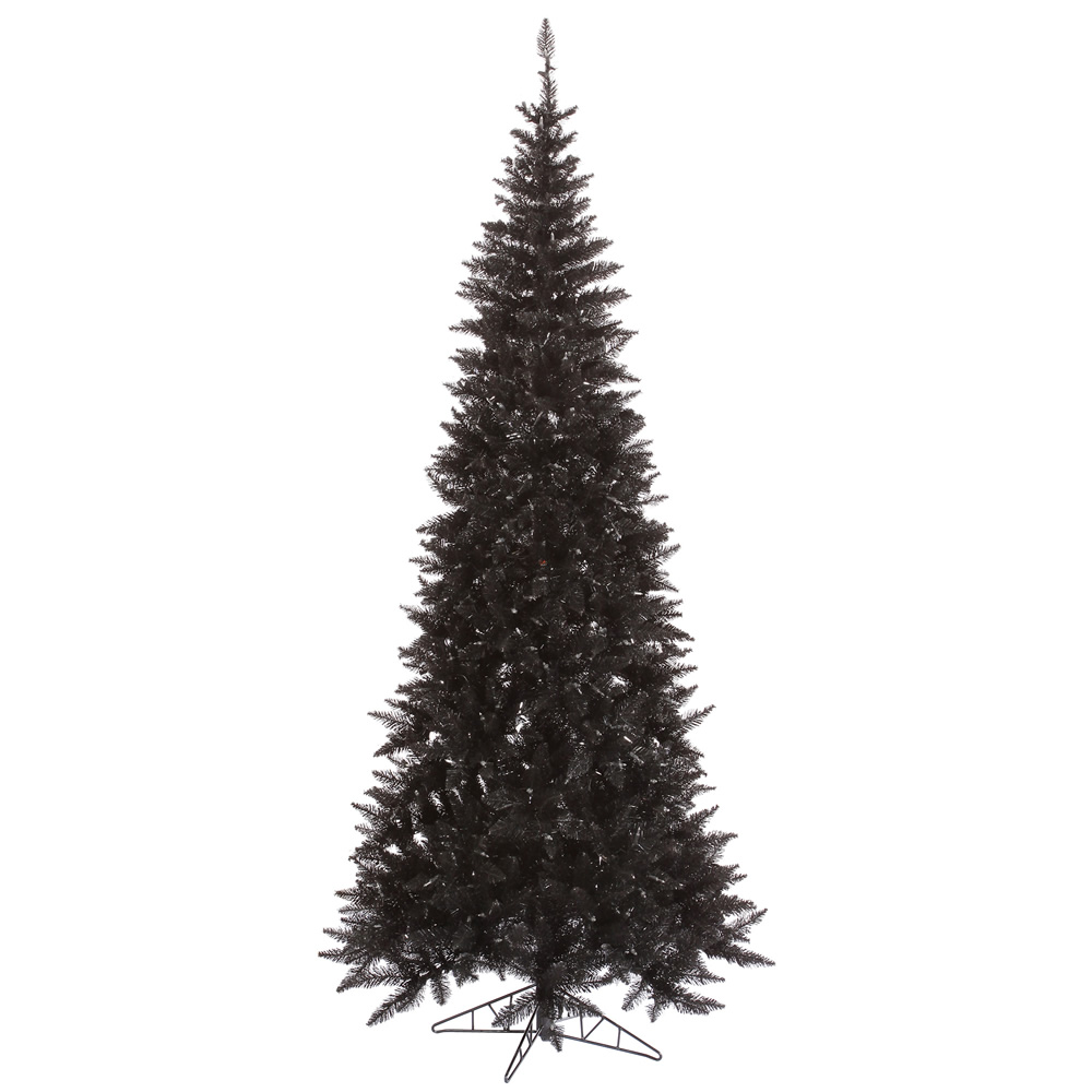 6.5 ft. x 34 in. Black Slim Fir Christmas Tree with 948 Tips