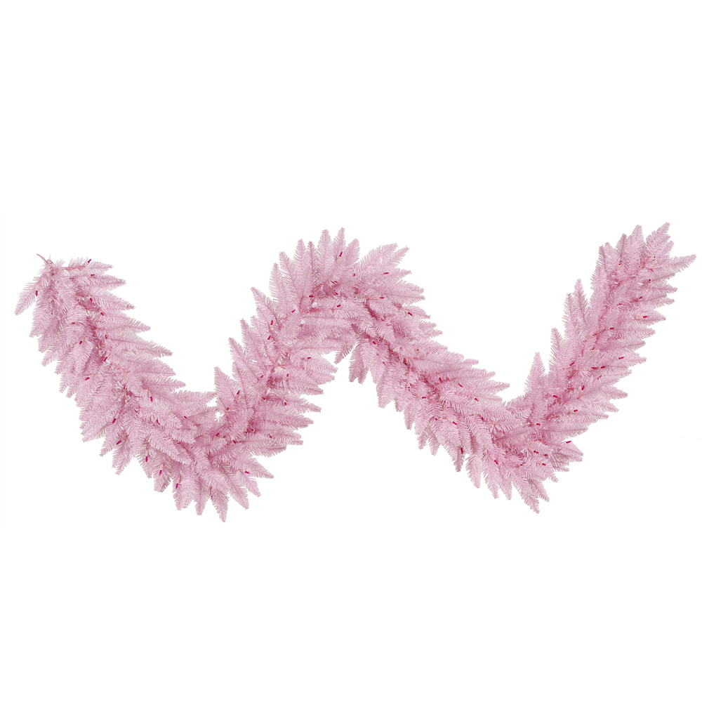 9 ft.x14 in. Pink Fir Garland with 250 Tips
