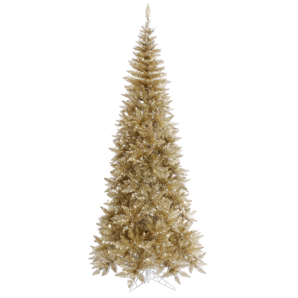 10 ft. x 50 in. Tinsel Champagne Slim Fir Tree - 2260 Tips