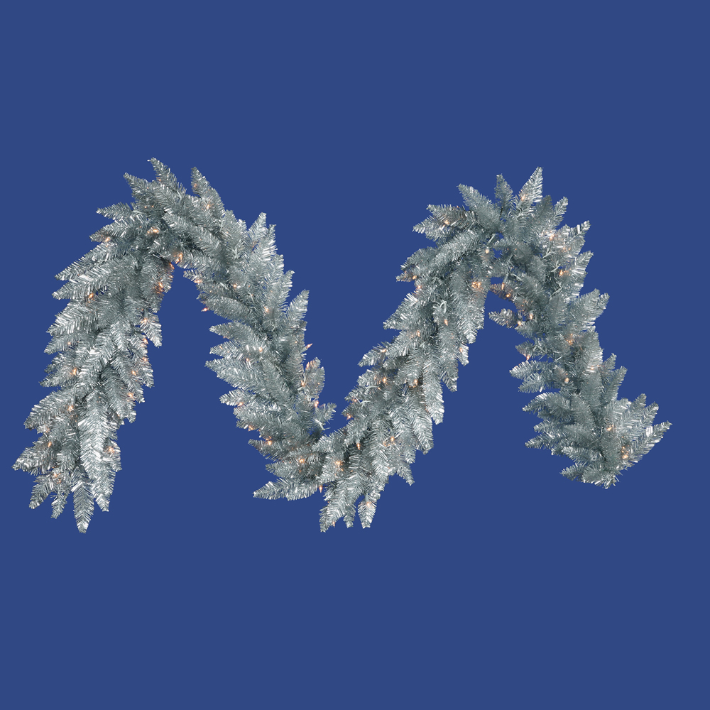 9 ft.x14 in. Silver Fir Garland with 250 Tips
