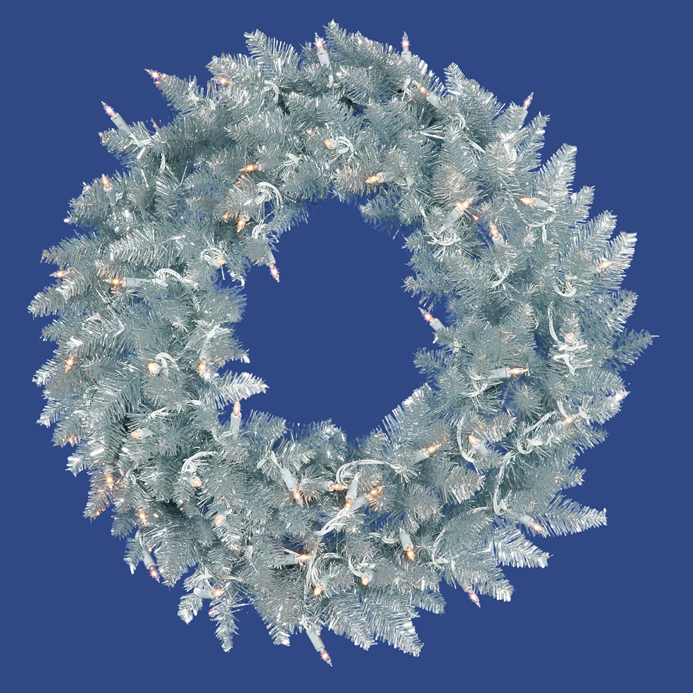 60 in. Silver Fir Wreath with 760 Tips Light