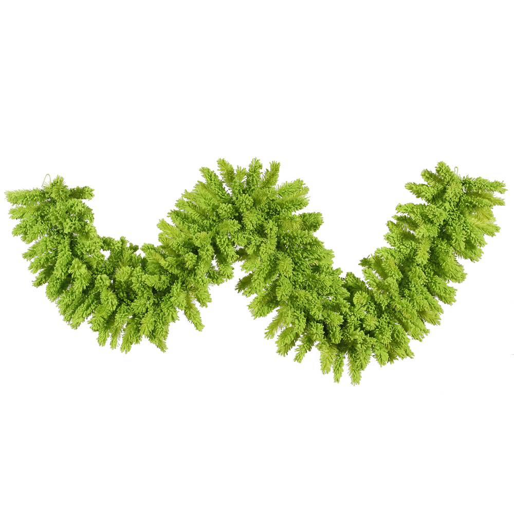 9 ft.x14 in. Flocked Lime Fir Garland with 210 Tips