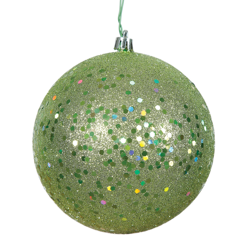 12 in. Celadon Sequin Drilled Cap Christmas Ornament Ball - Celadon - 12in. H x 12in. W x 12in. L