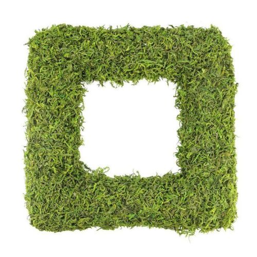 15.5 in. Reindeer Moss Square Wreath - Dark Green