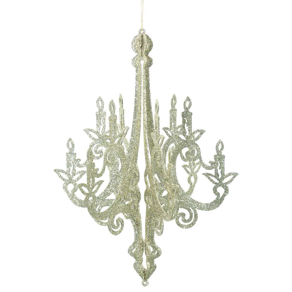 M170124 24 in. Champagne Glitt Chandelier Ornament