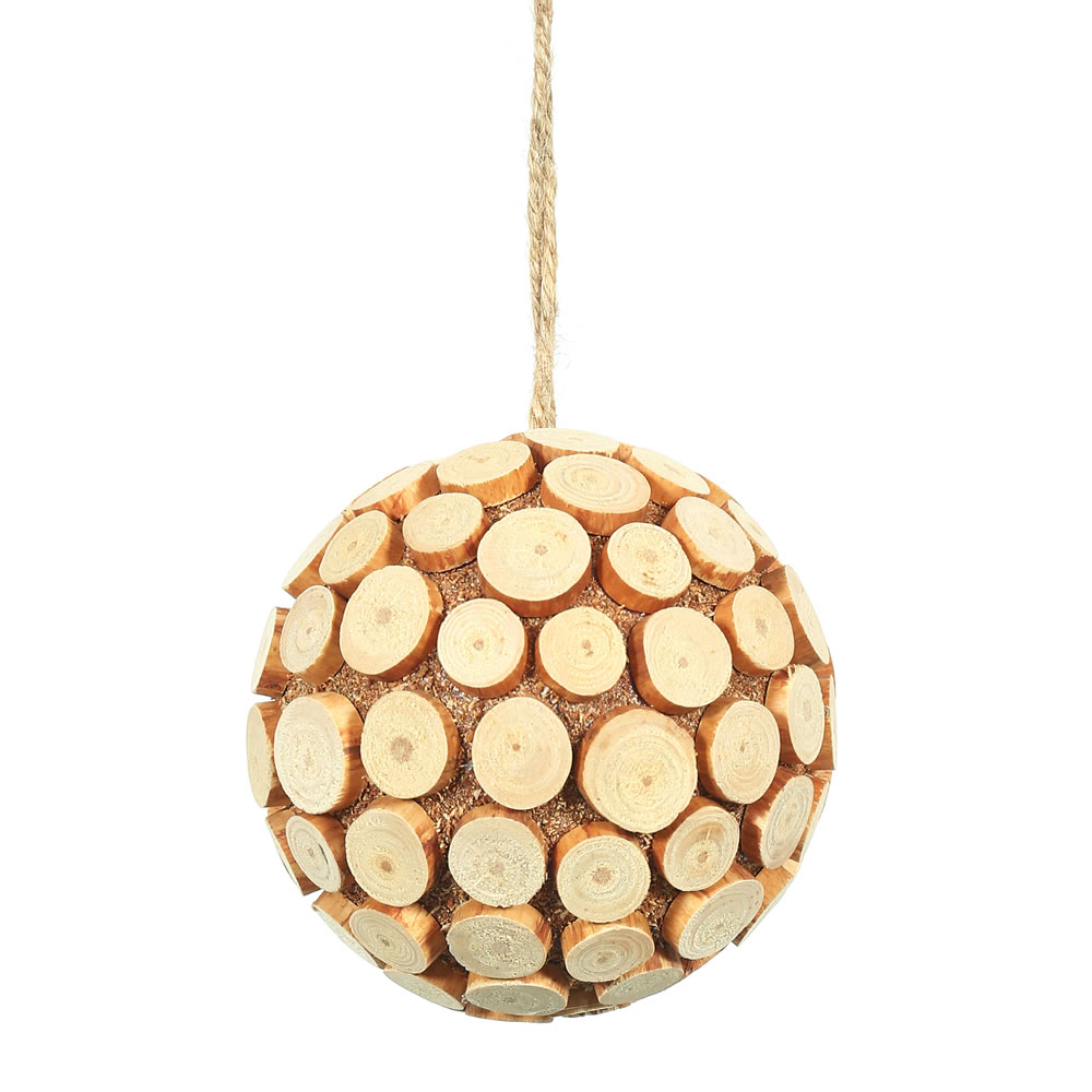 4 in. Pine Chip Brown Ornament Ball - Brown - 4 in.
