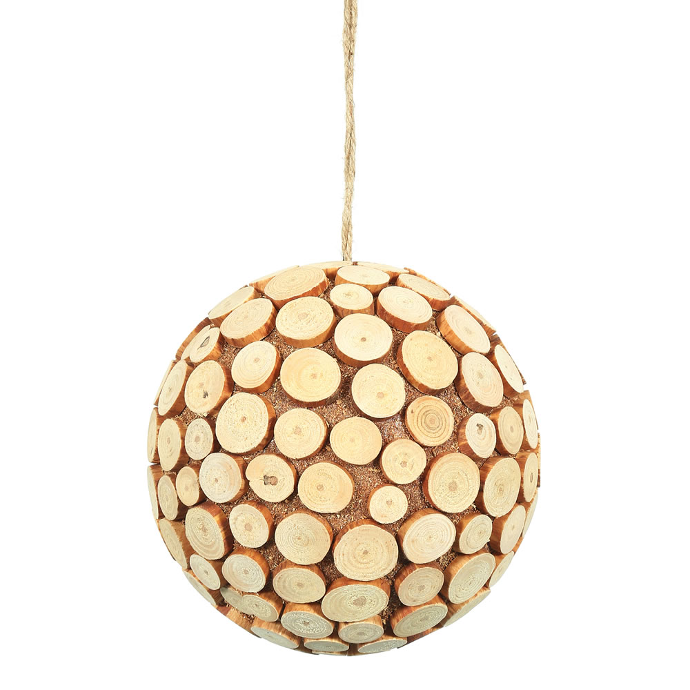 6 in. Pine Chip Brown Ornament Ball