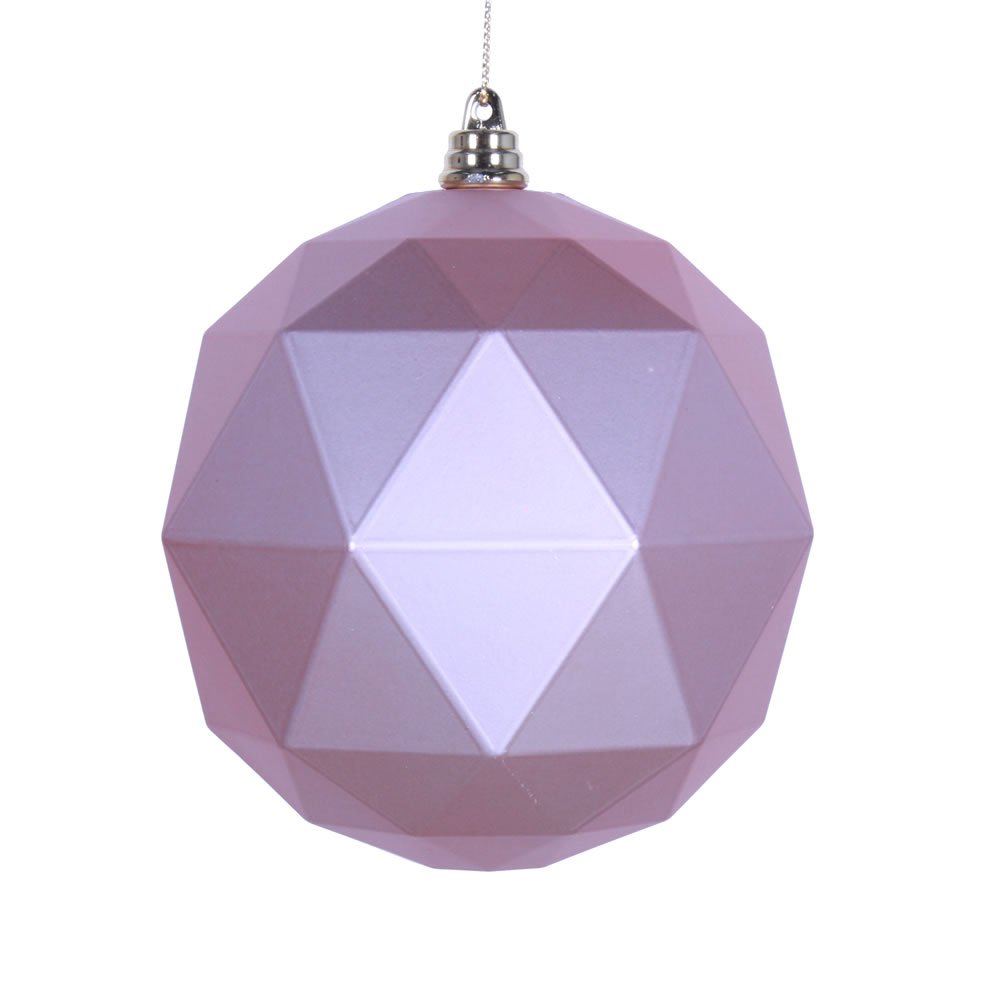M177458DM 6 in. Rose Gold Matte Geometric Christmas Ornament Ball - 4 per Bag