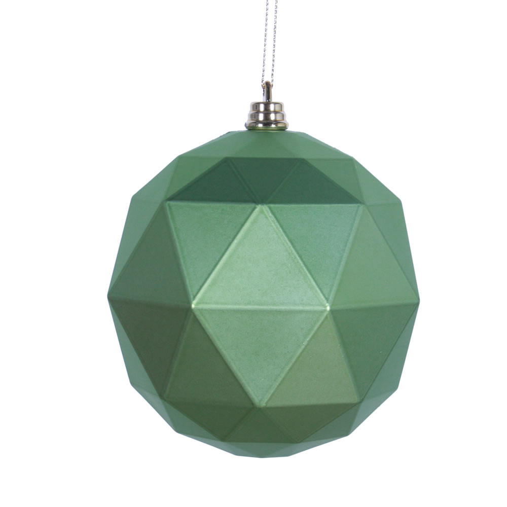 8 in. Celadon Matte Geometric Christmas Ornament Ball