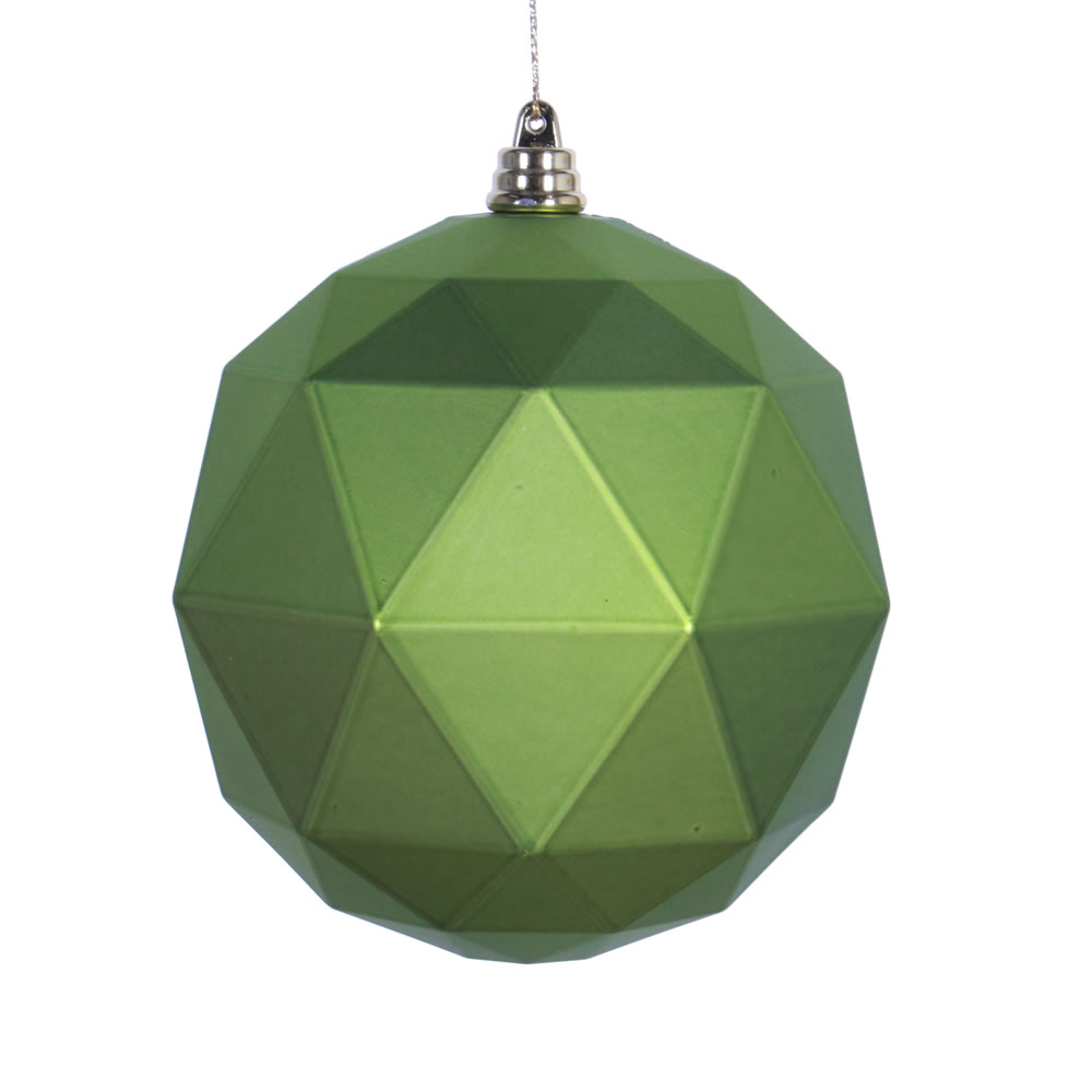 8 in. Lime Matte Geometric Christmas Ornament Ball