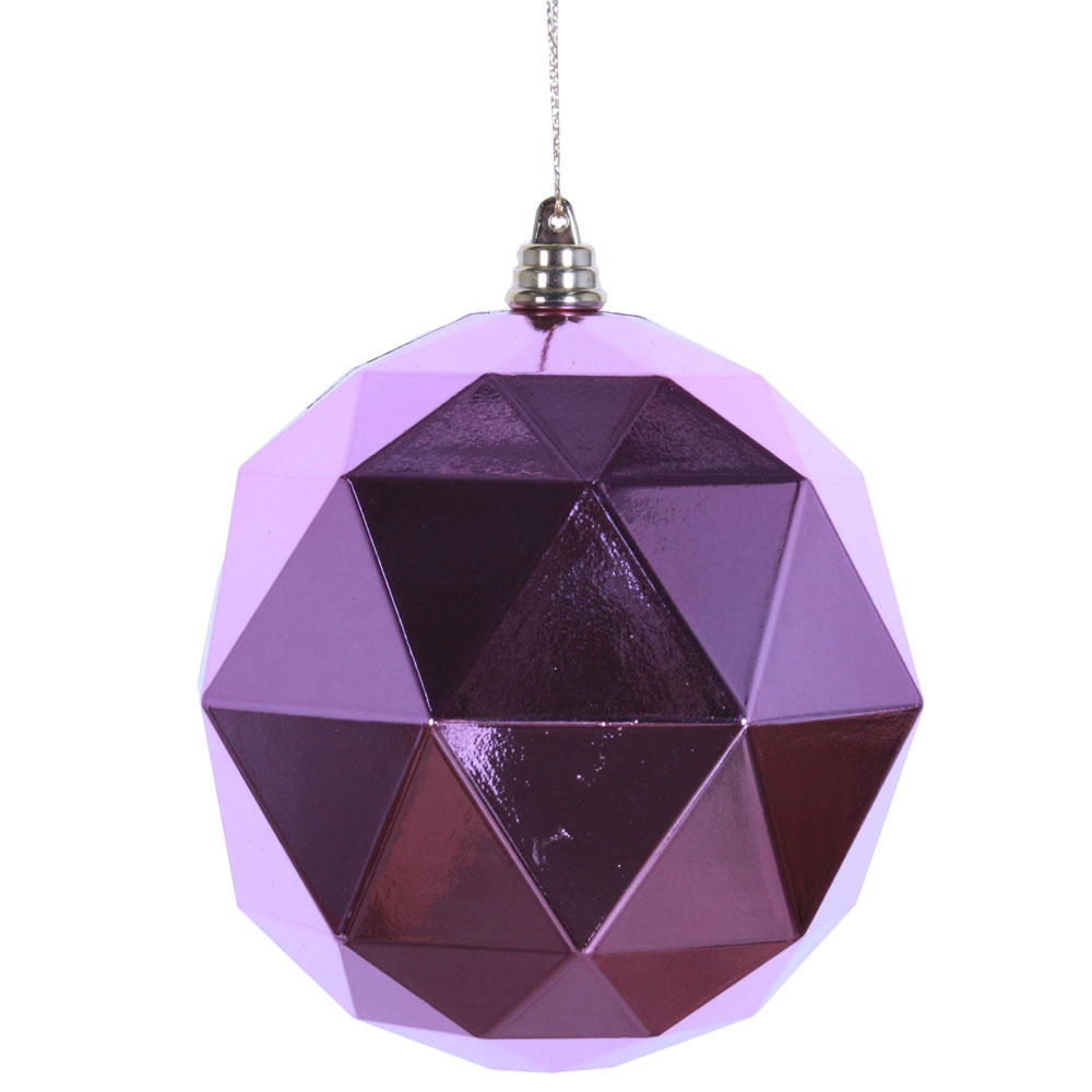 8 in. Pink Shiny Geometric Christmas Ornament Ball