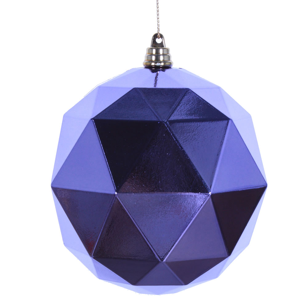 8 in. Lavender Shiny Geometric Christmas Ornament Ball