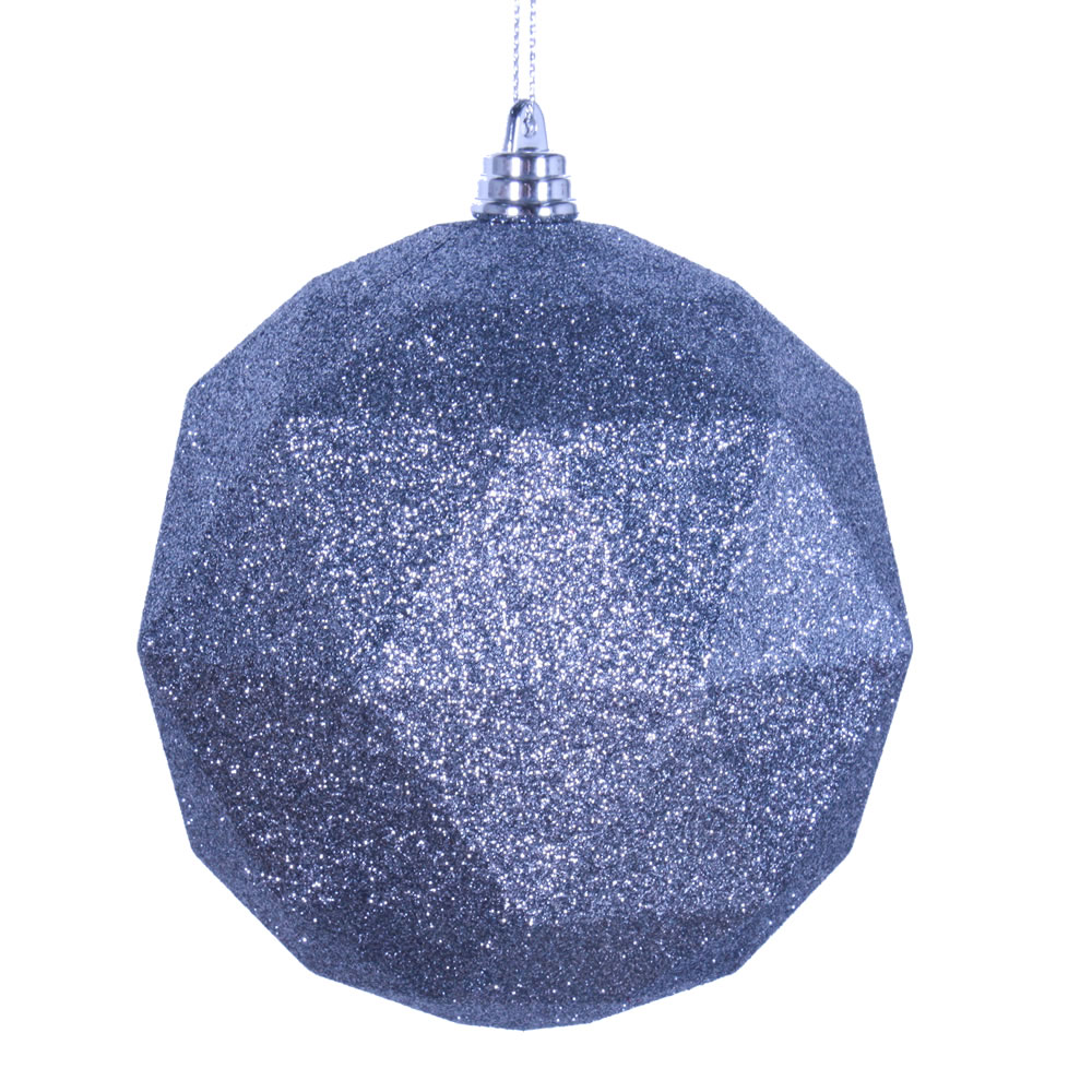 M177587DG 8 in. Pewter Glitter Geometric Christmas Ornament Ball -  Vickerman