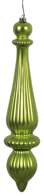 14 in. Lime Matte Finial Drop UV Dril Ornament - 2 per Bag