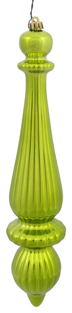 14 in. Lime Shiny Finial Drop UV Dril Ornament - 2 per Bag