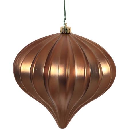5.7 in. Mocha Matte Onion UV Drilled Ornament - 3 per Bag