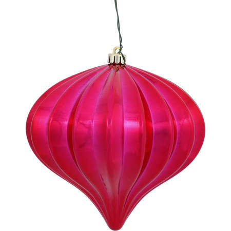 Vickerman 471036-5.7" Pink Shiny Onion Christmas Christmas Tree Ornament (3 Pack) (N151279DSV)