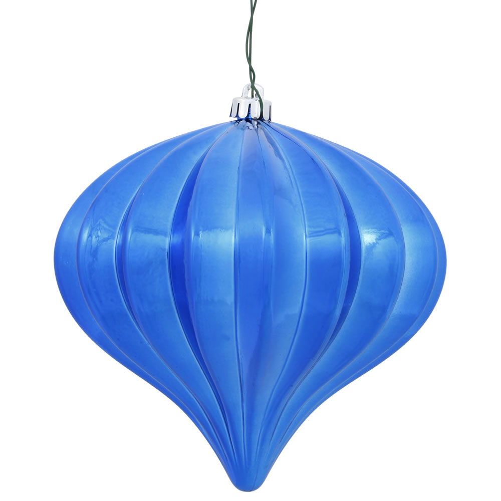 5.7 in. Cafe Latte Plastic Shiny UV Treated Onion Christmas Ornament - 3 Per Bag
