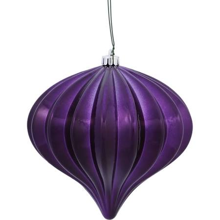 5.7 in. Lavender Shiny Onion UV Drilled Ornament - 3 per Bag