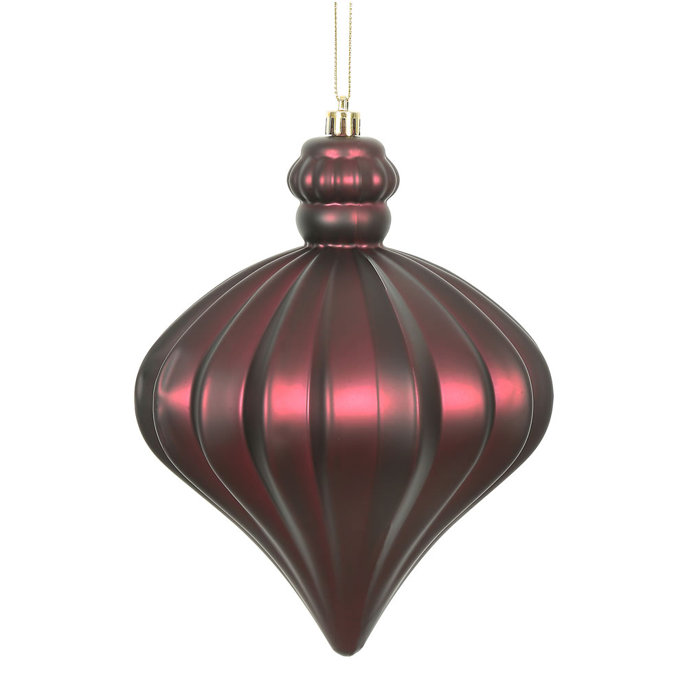 6 in. Wine Matte Onion Drop Ornament - 4 per Bag
