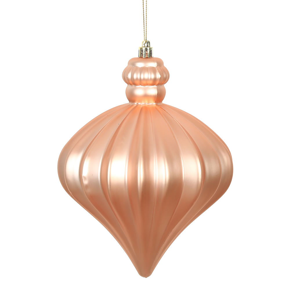 6 in. Rose Gold Matte Onion Drop Ornament - 4 per Bag