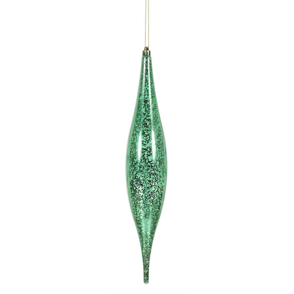 N176644 13 in. Seafoam Mercury Rain Drop Ornament - 2 per Bag