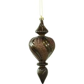 4 in. Chocolate Finial 4 Finish Assorted Color Christmas Ornament - 8 per Box