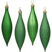 5.5 in. Moss Green Drop 4 Finish Assorted Color Christmas Ornament - 8 per Box