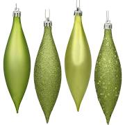 5.5 in. Lime Drop 4 Finish Assorted Color Christmas Ornament - 8 per Box