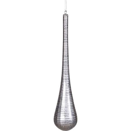 5.5 in. Pewter Drop 4 Finish Assorted Color Christmas Ornament - 8 per Box
