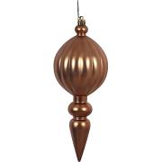 7 in. Mocha Finial 4 Finish Assorted Color Christmas Ornament - 8 per Box