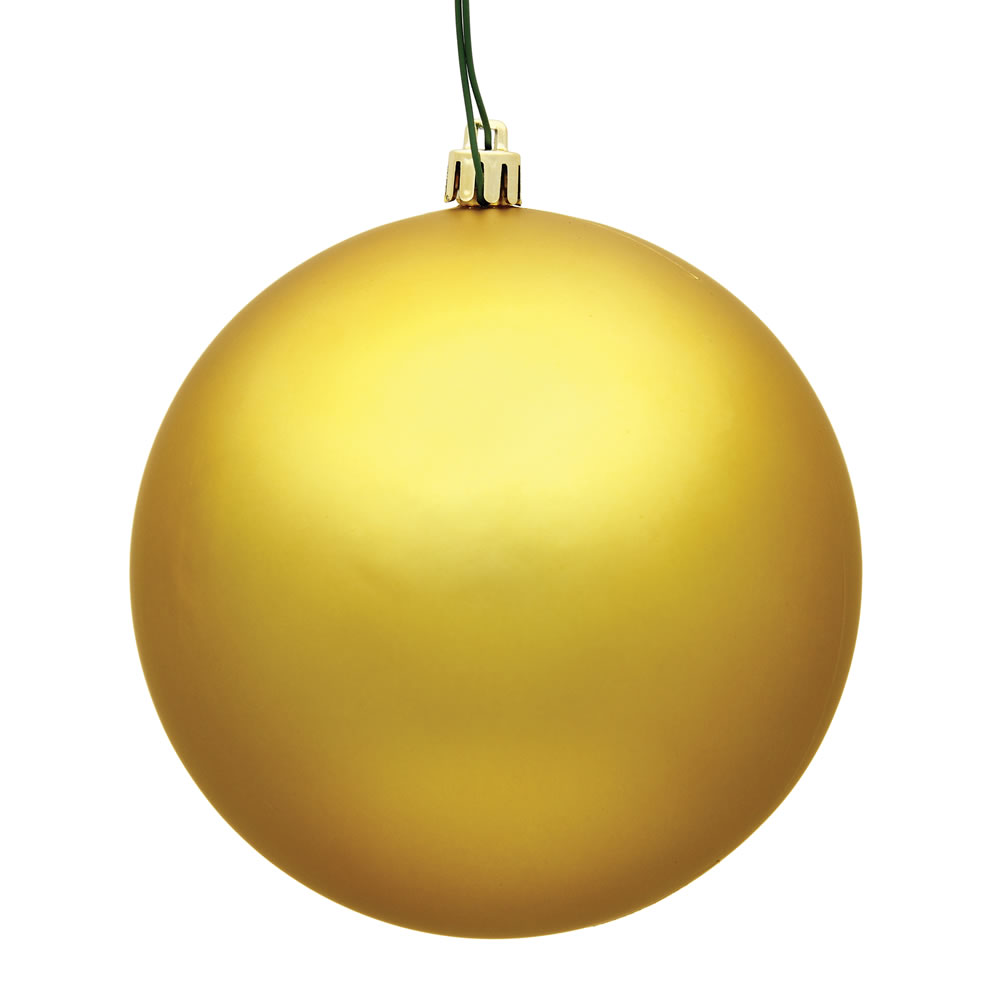 2.4 in. Honey Gold Matte UV Christmas Ornament Ball