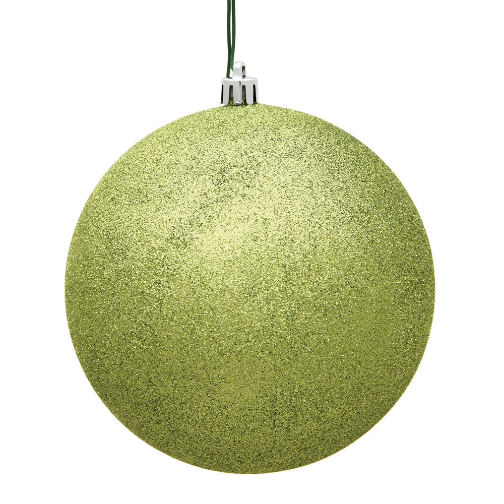 2.75 in. Lime Glitter Christmas Ornament Ball - Lime - 2.75 in.