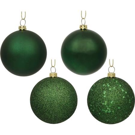 2.75 in. Midnight Green 4 Finish Assorted Color Christmas Ornament Ball