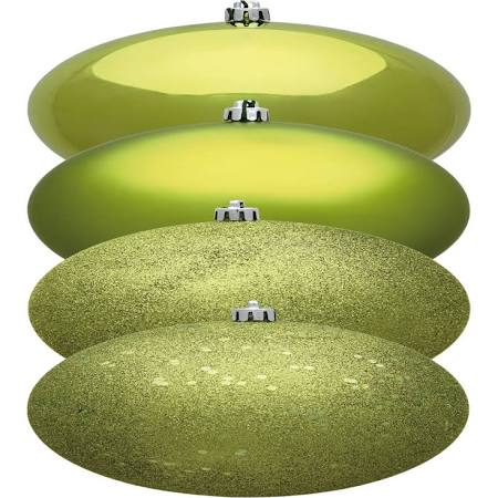 3 in. Moss Green 4 Finish Assorted Color Christmas Ornament Ball - 16 per Box