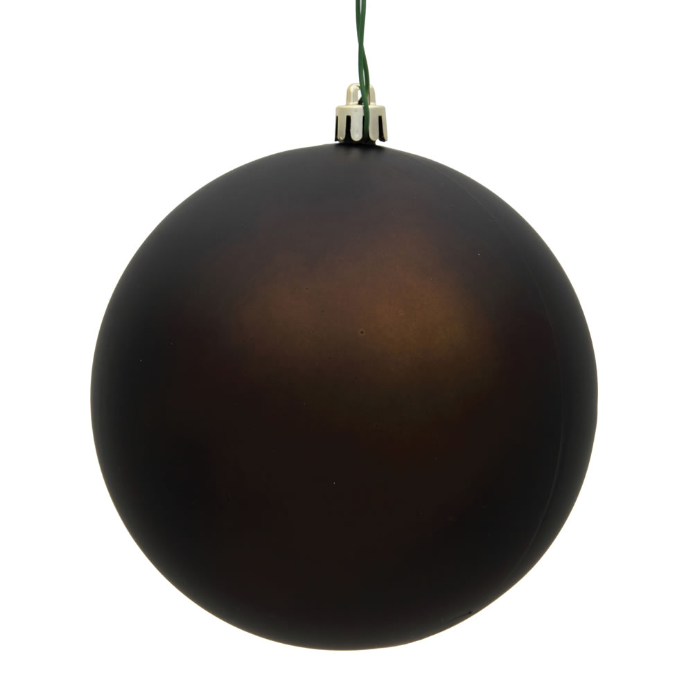 Picture of Vickerman N591075DMV 4 in. Chocolate Matte UV Treated Christmas Ornament Ball - 6 per Bag