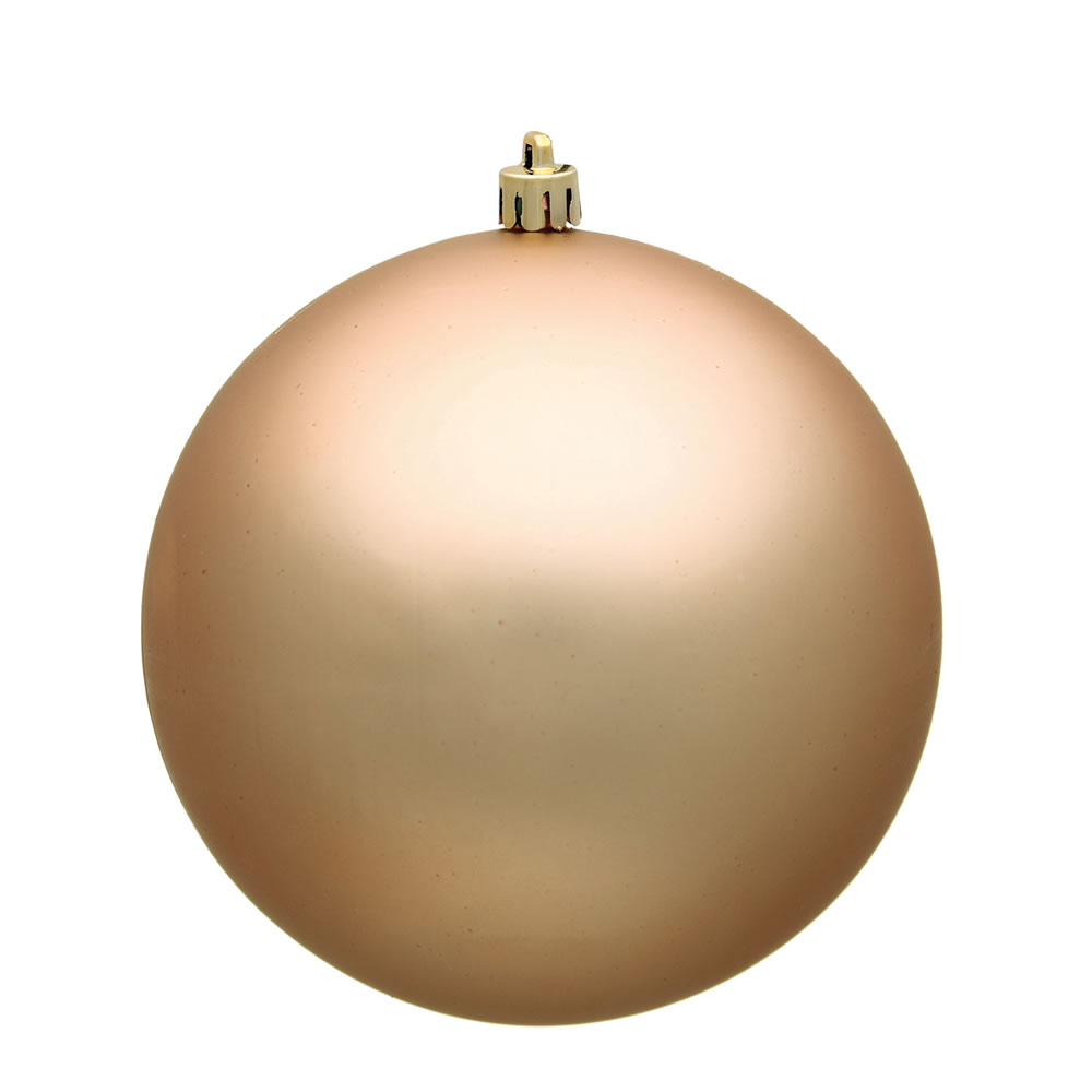 4 in. Cafe Latte Matte UV Treated Christmas Ornament Ball - 6 per Bag