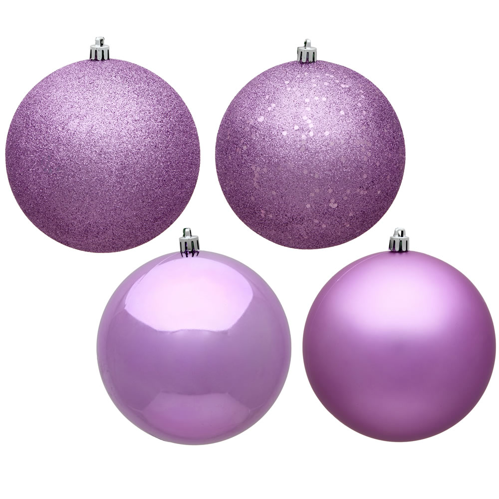 4.75 in. Orchid 4 Finish Assorted Color Christmas Ornament Ball - 4 per Box