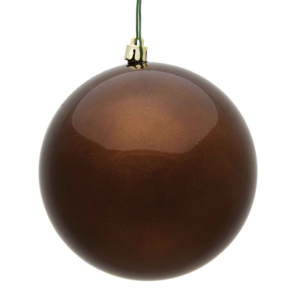 4.75 in. Mocha Candy UV Christmas Ornament Ball - 4 per Bag