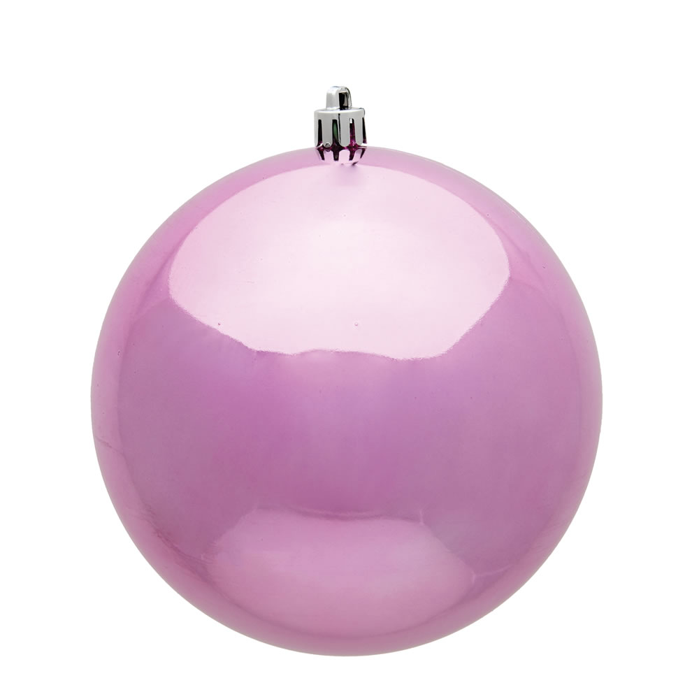 4.75 in. Pink Shiny UV Christmas Ornament Ball - 4 per Bag