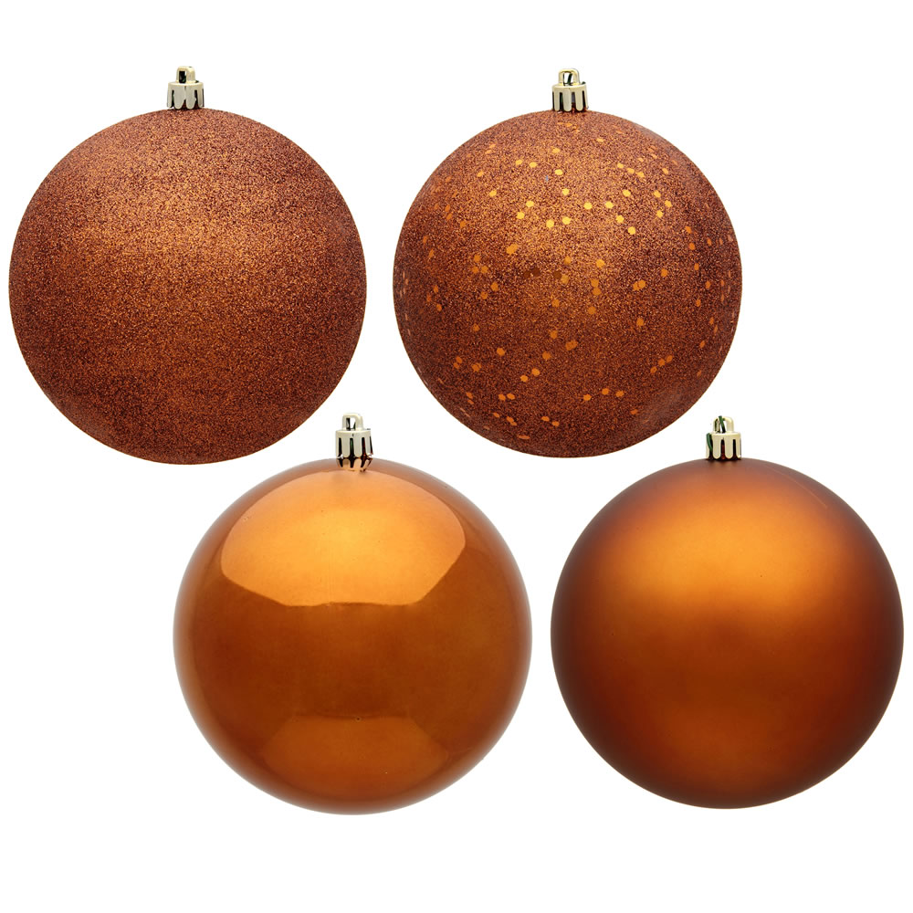 6 in. Copper 4 Finish Christmas Ornament Ball - 4 per Box