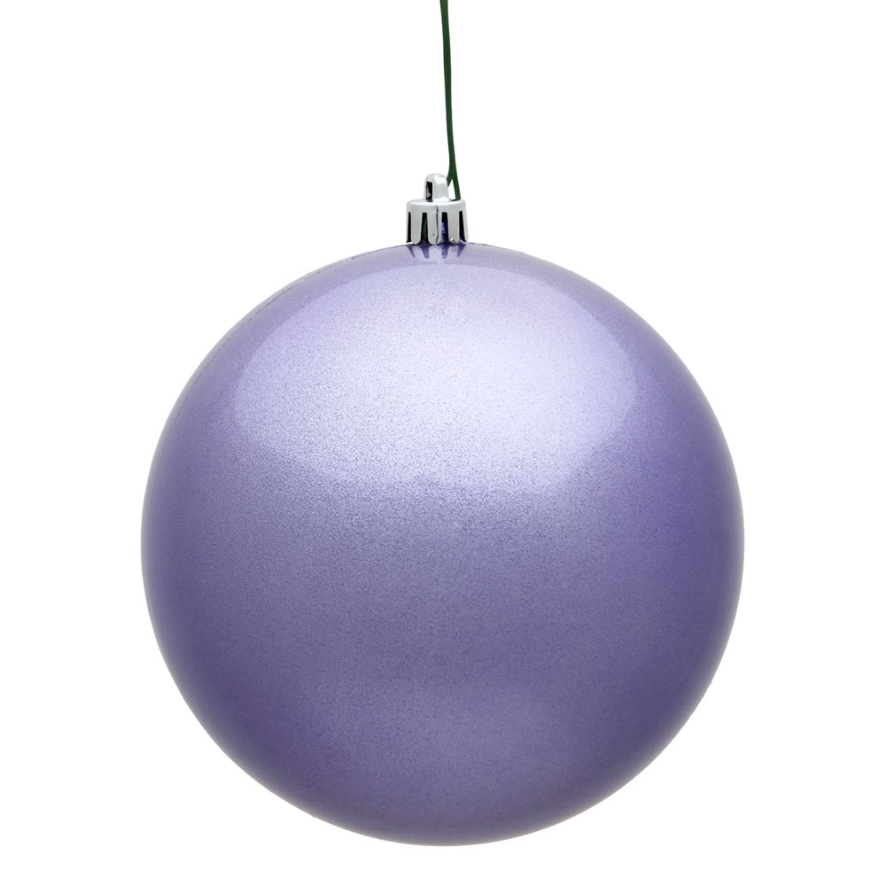 8 in. Lavender Candy UV Drilled Cap Christmas Ornament Ball