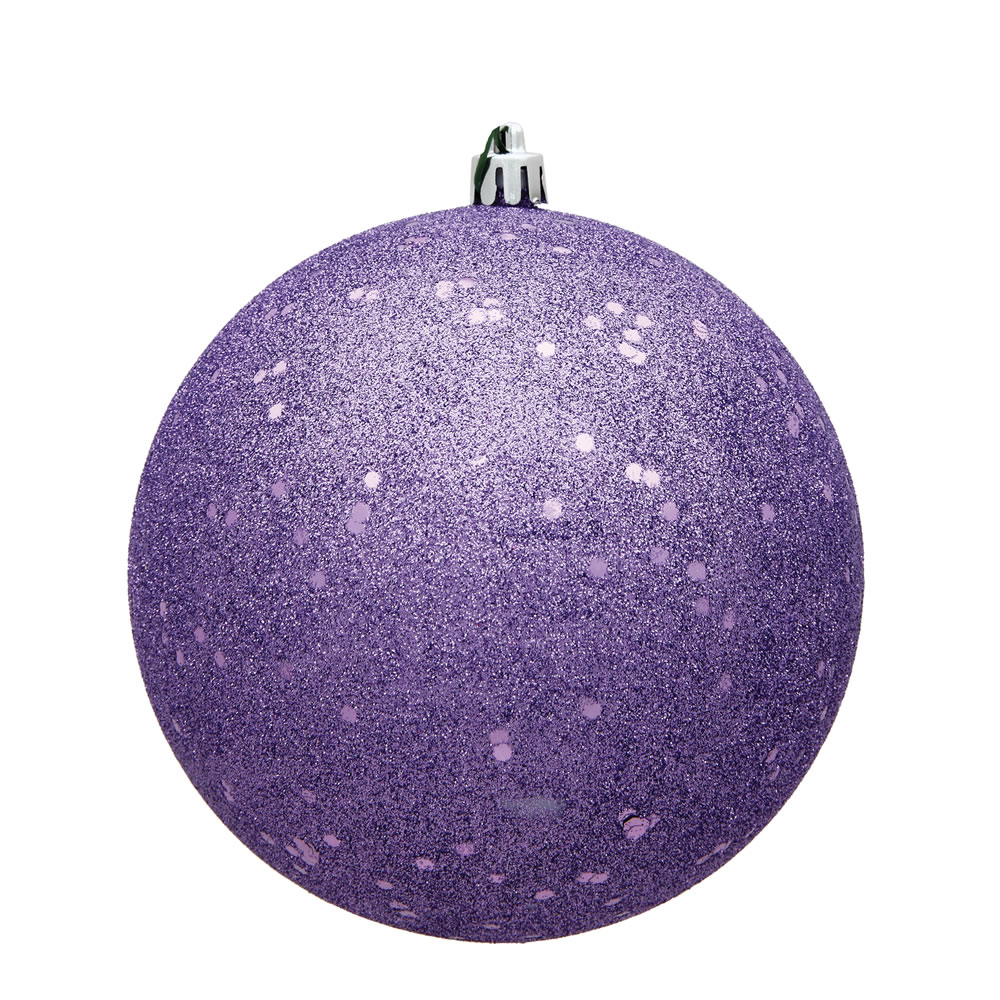 8 in. Lavender Sequin Drilled Cap Christmas Ornament Ball